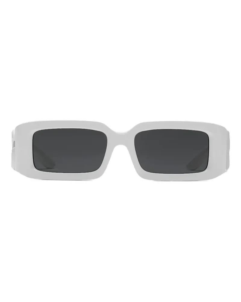 Dolce & Gabbana Eckige Sonnenbrille mit DG-Logo - Weiß Weiß