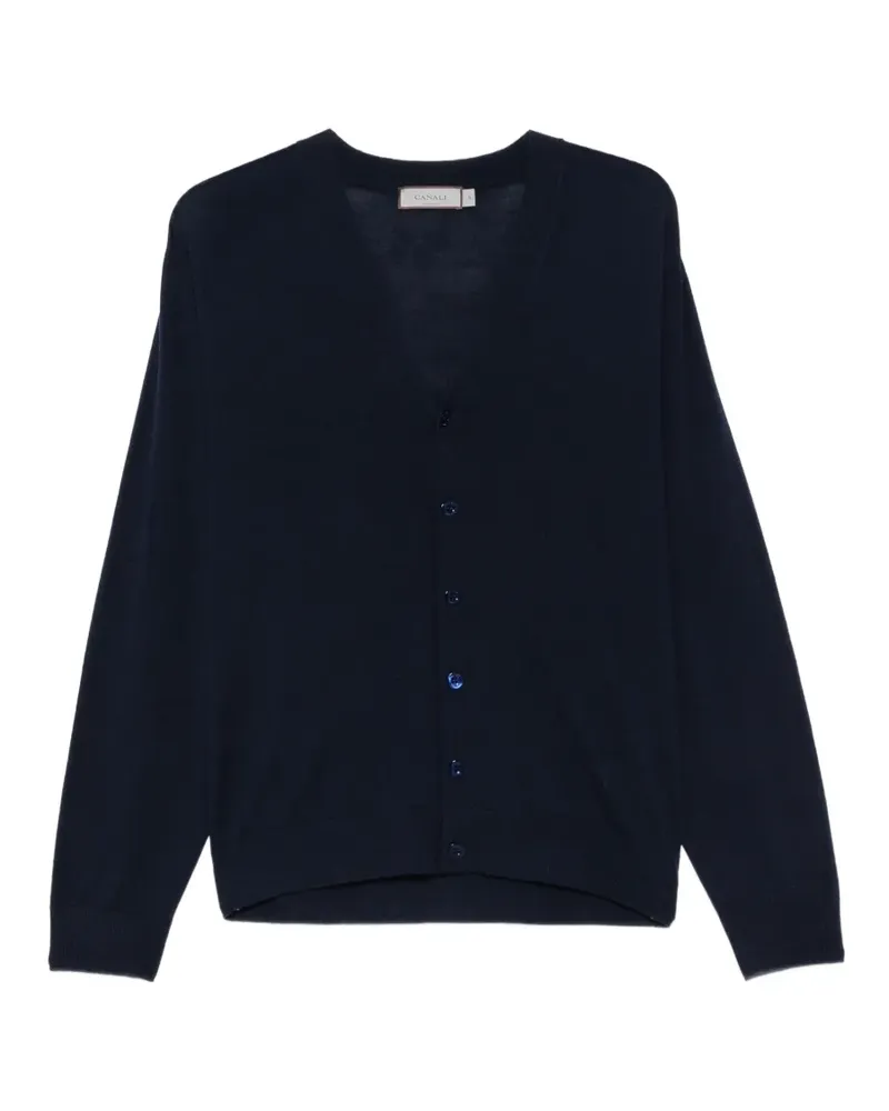 Canali Cardigan mit Knopfleiste - Blau Blau
