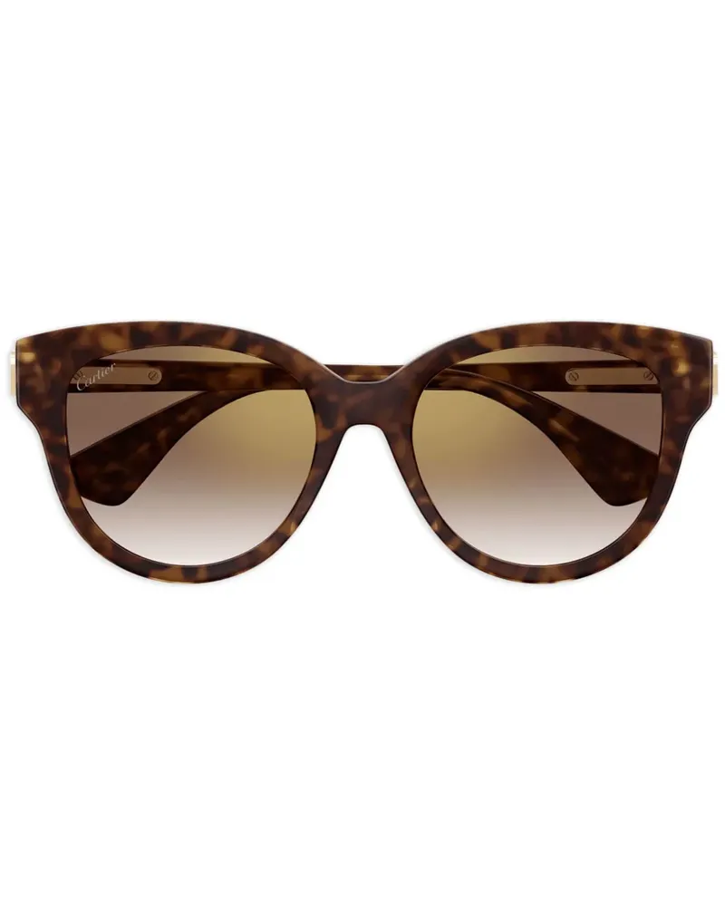 Cartier Cat-Eye-Sonnenbrille in Schildpattoptik - Braun Braun