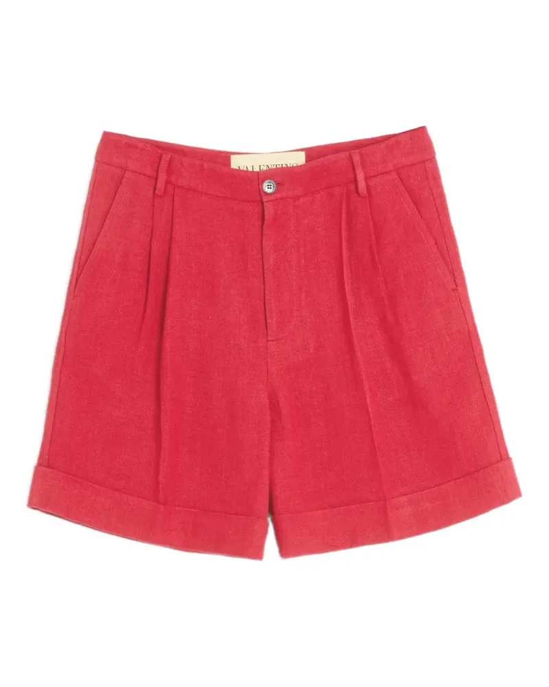 Valentino Garavani Bermudas aus Leinen mit Umschlag - Rot Rot