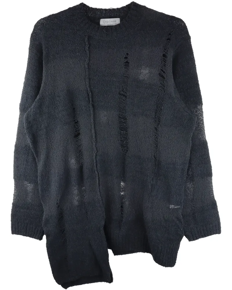 Yohji Yamamoto Pullover im Distressed-Look - Schwarz Schwarz
