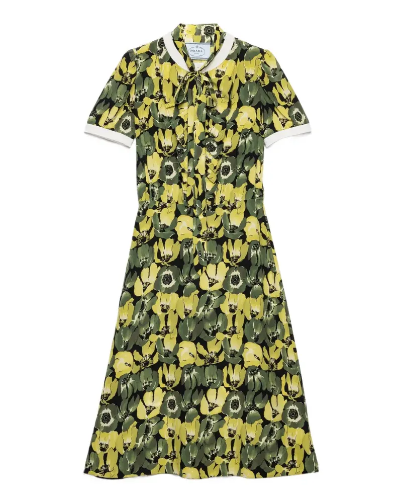 Prada Kleid aus Crêpe de Chine - Gelb Gelb