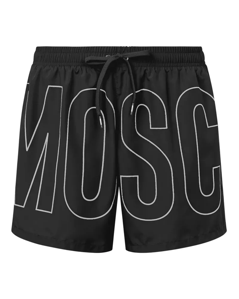 Moschino Badeshorts mit Logo-Print - Schwarz Schwarz