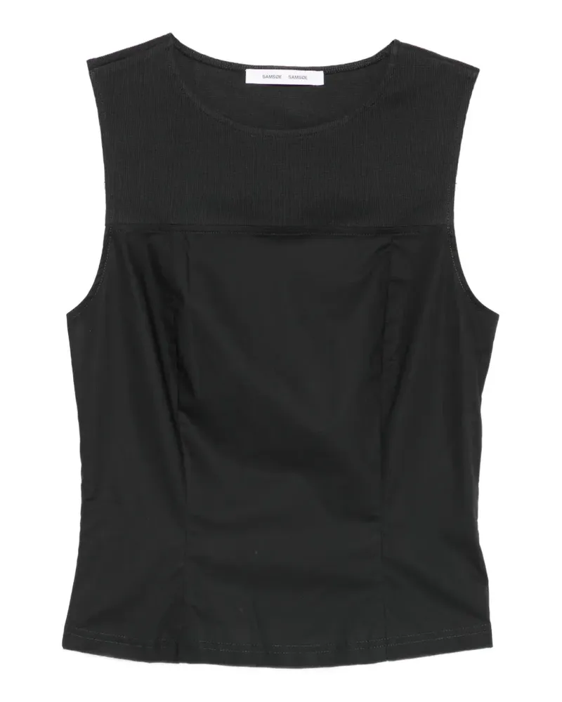 Samsøe & Samsøe ribbed-panel vest - Schwarz Schwarz
