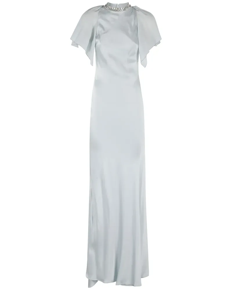 Amen Maxikleid aus Satin - Blau Blau