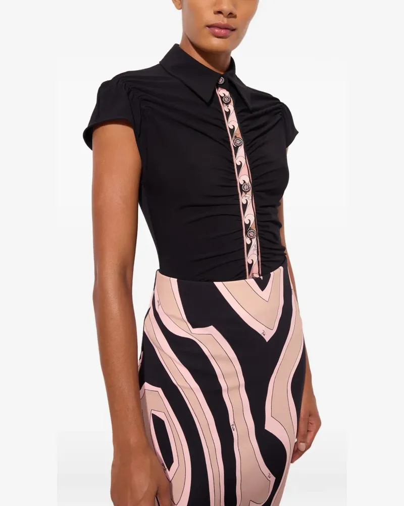 Emilio Pucci drape detail blouse - Schwarz Schwarz