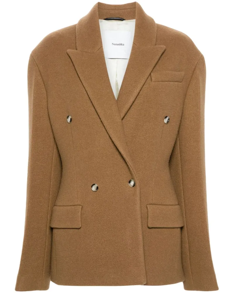 Nanushka Doppelreihiger Blazer - Braun Braun