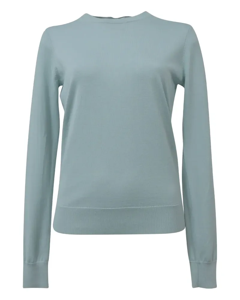 Theory crewneck ribbed-hem sweater - Blau Blau