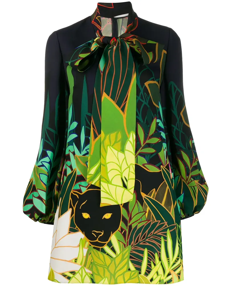 Valentino Garavani Panther in the Jungle' Kleid - Schwarz Schwarz