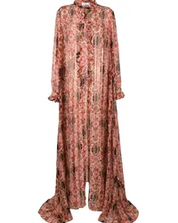 Amir Slama Seidenkleid mit Blumen-Print Rot