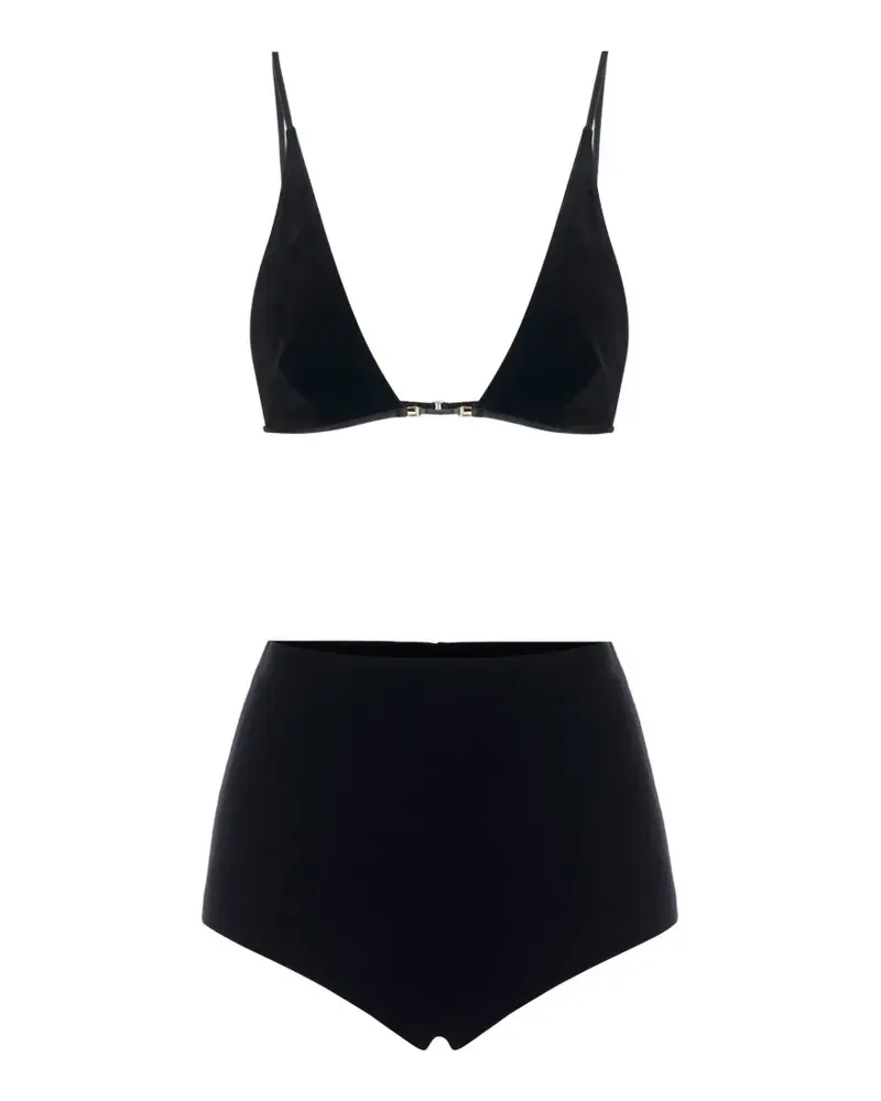 Elisabetta Franchi BH und Shorts aus fließendem Samt - Schwarz Schwarz