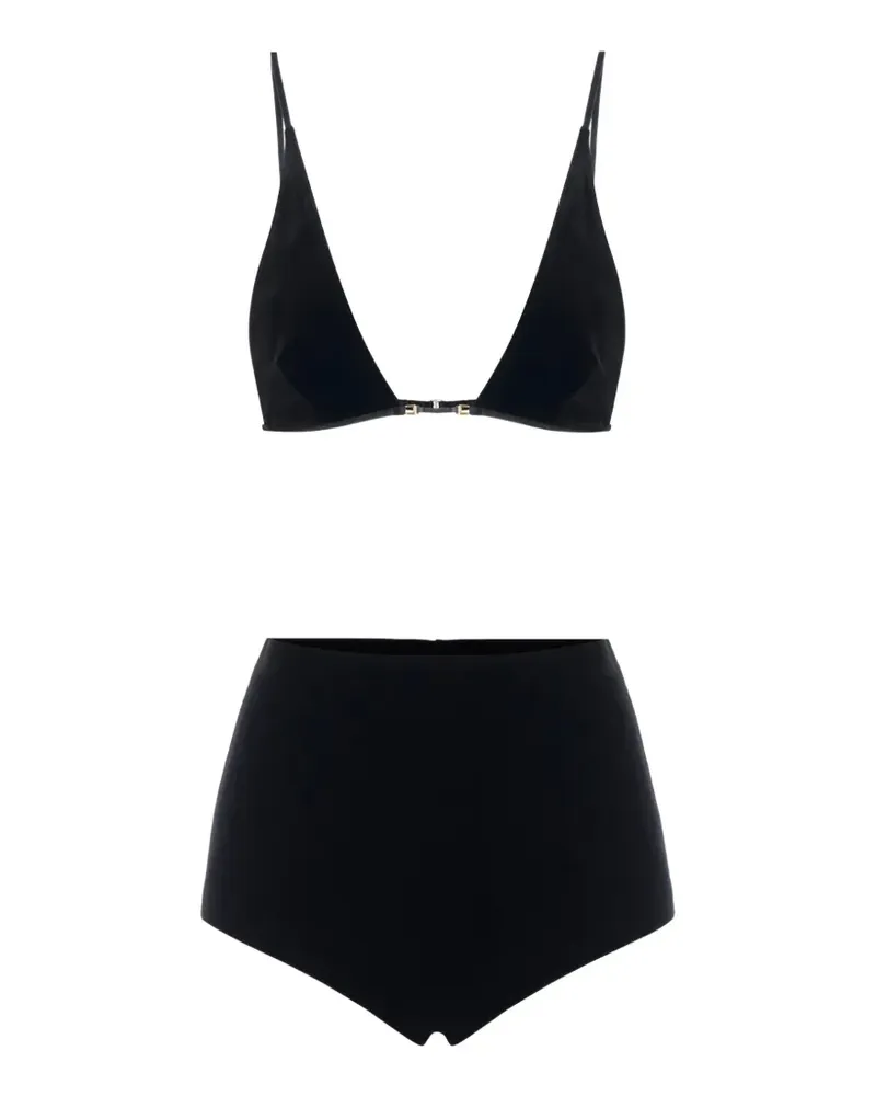 Elisabetta Franchi BH und Shorts aus fließendem Samt - Schwarz Schwarz