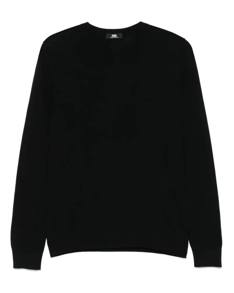 Alpha Studio Pullover aus Merinowolle - Schwarz Schwarz
