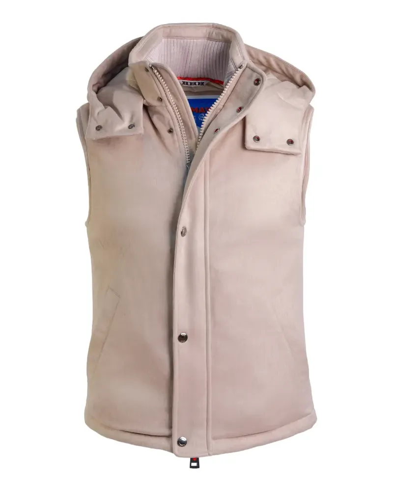Kiton hooded zip-up gilet - Nude Nude