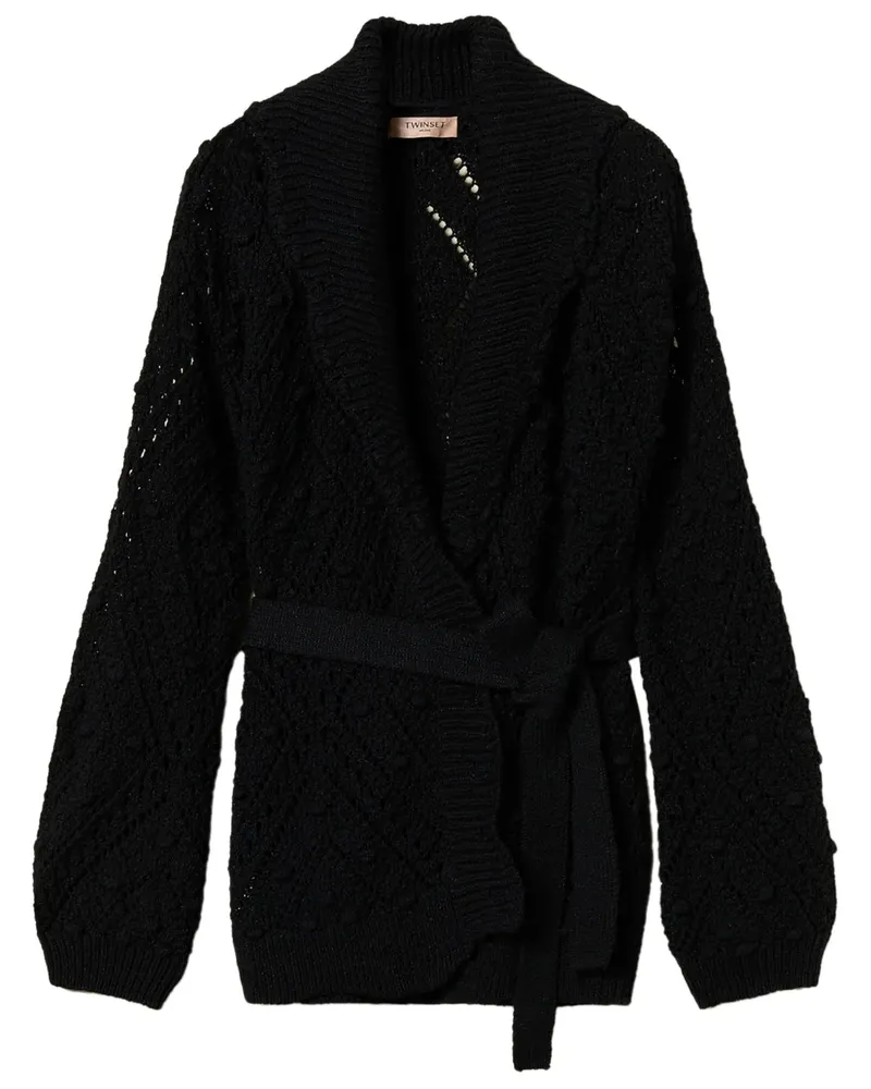 Twin-Set Cardigan mit Gürtel - Schwarz Schwarz