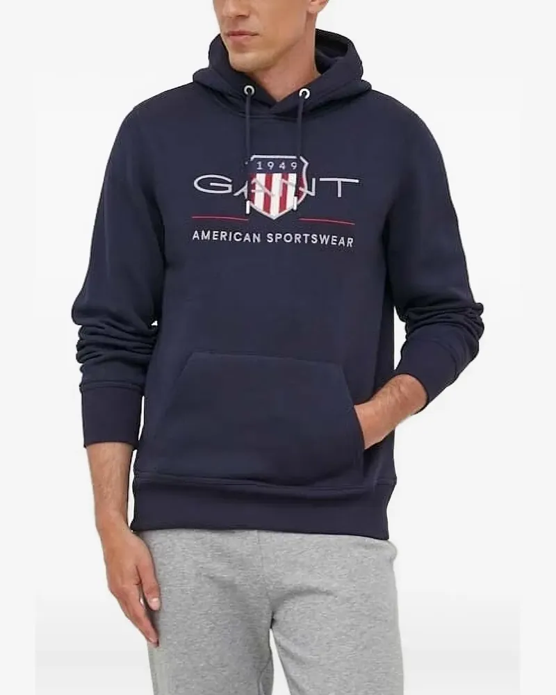Gant Hoodie mit Logo-Stickerei - Blau Blau
