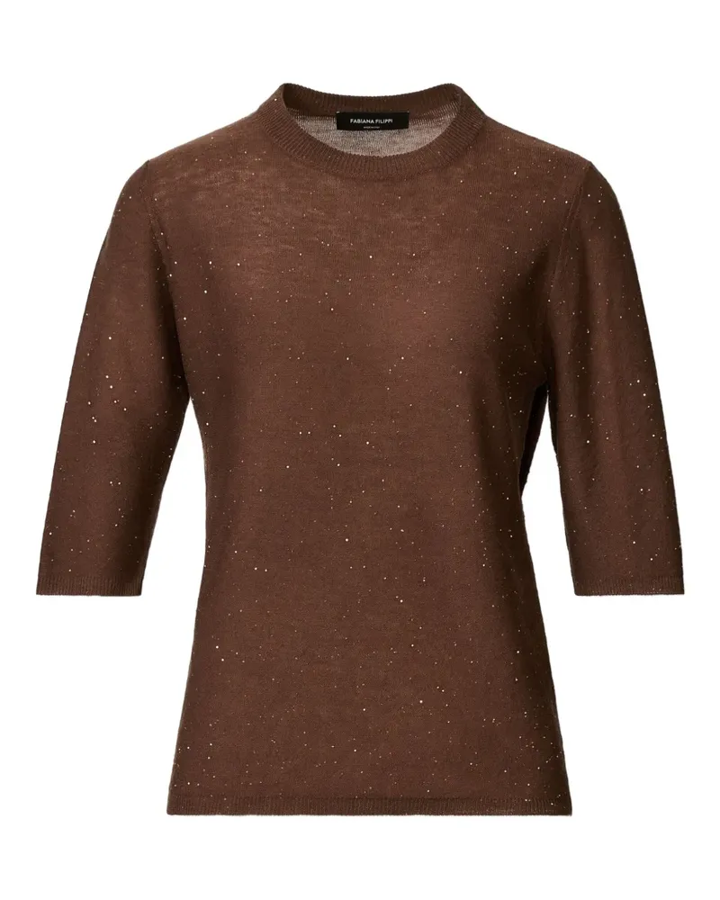 Fabiana Filippi Kurzärmeliger Pullover - Braun Braun