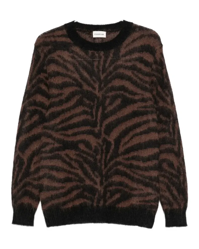 P.A.R.O.S.H. P.A.R.O H. Pullover mit Zebramuster - Braun Braun