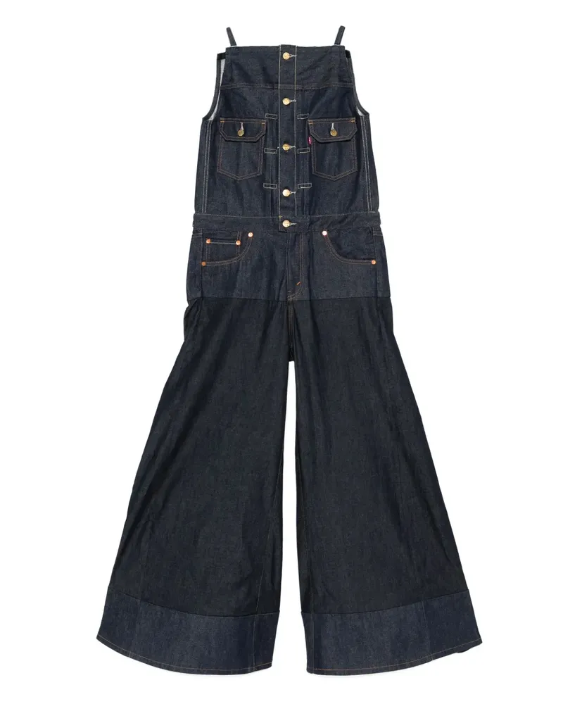 Sacai Jumpsuit mit weitem Bein - Blau Blau