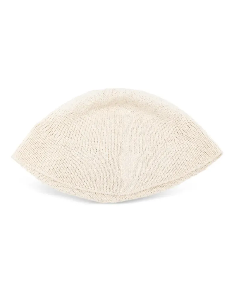 The Row Olivine rustic-knit beanie hat - Nude Nude