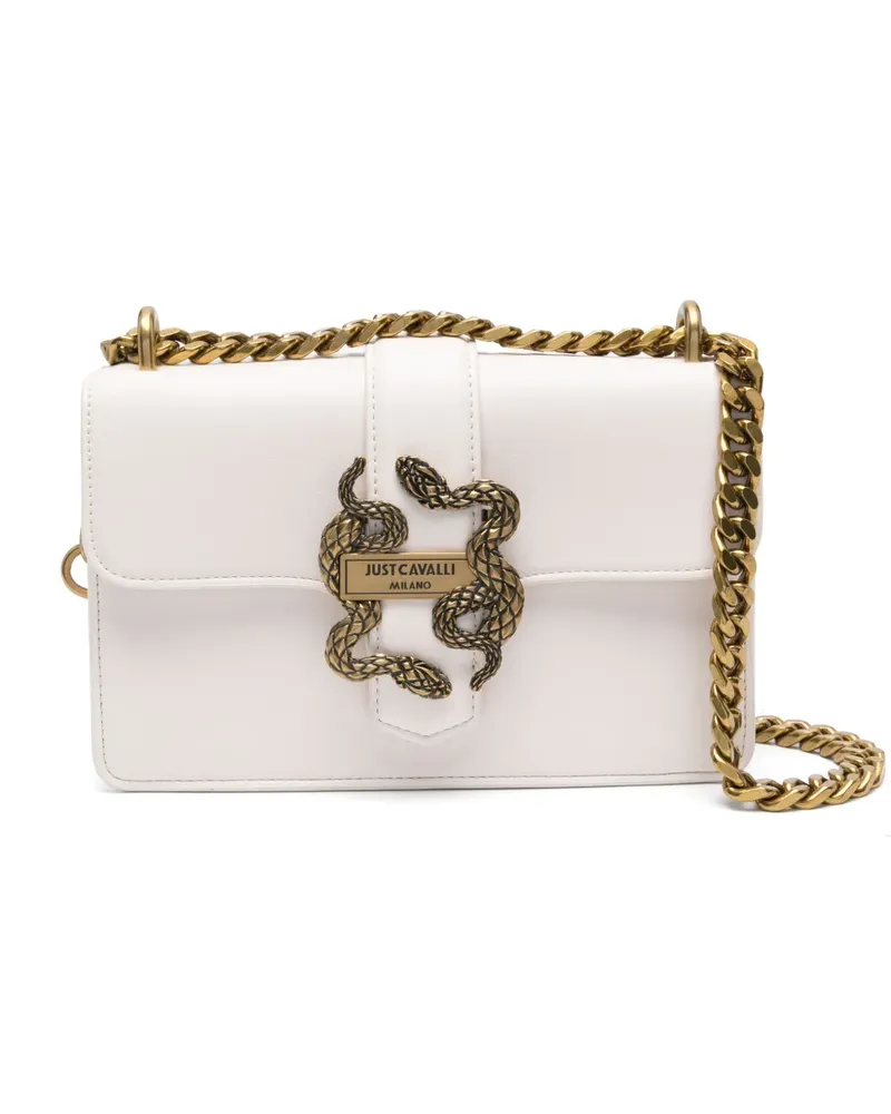 Just Cavalli Iconic Snakes Schultertasche - Weiß Weiß
