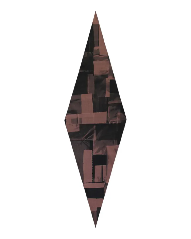 Ermenegildo Zegna abstract-print diamond-shaped scarf - Braun Braun