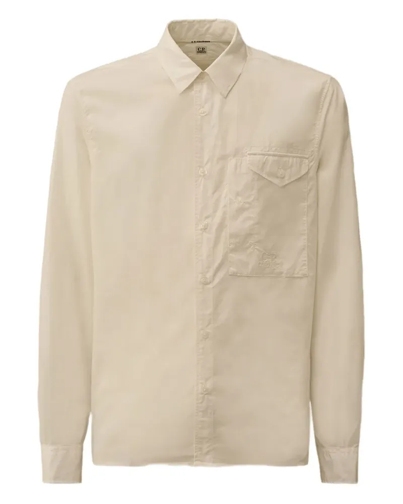 C.P. Company chest-pocket cotton shirt - Weiß Weiß