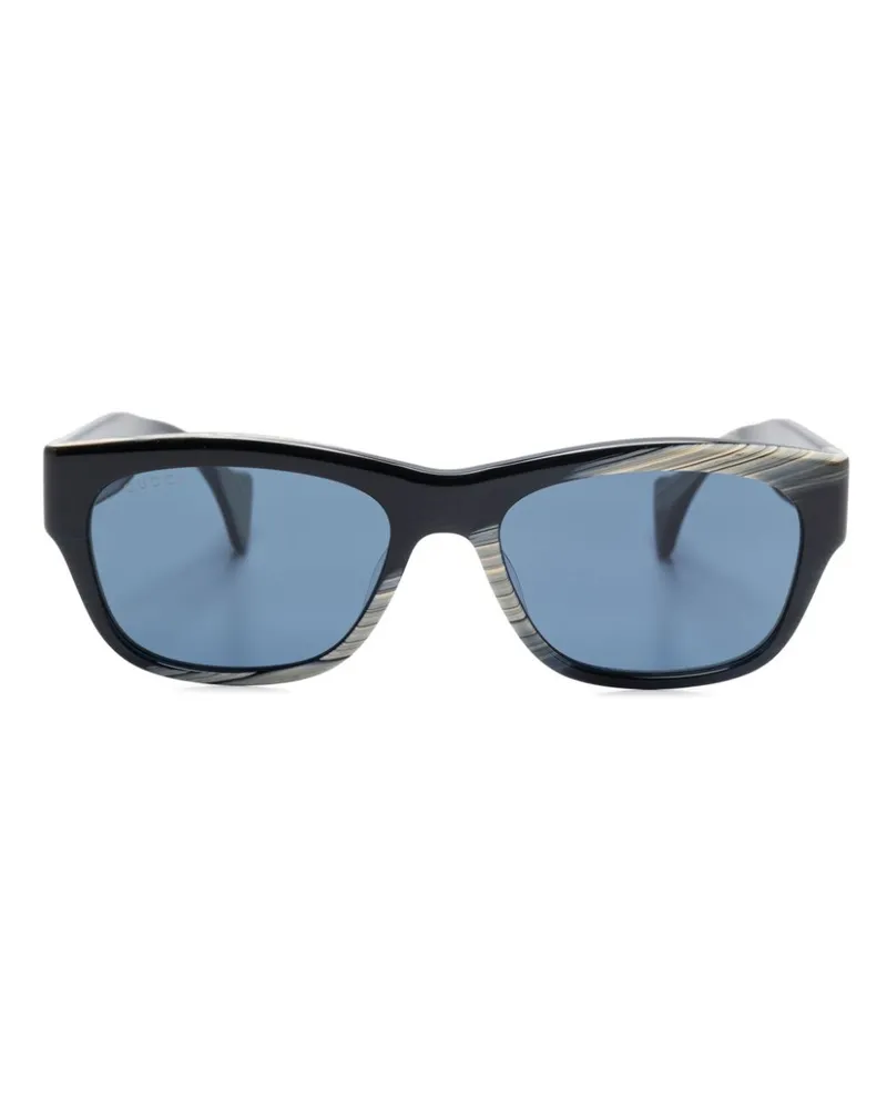 Gucci Sonnenbrille mit eckigem Gestell - Schwarz Schwarz