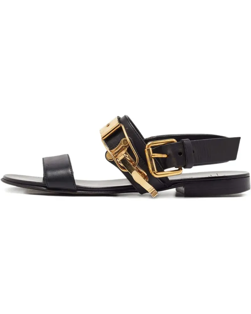 Giuseppe Zanotti Pre-owned flache Sandalen mit Schnallendetail - Schwarz Schwarz