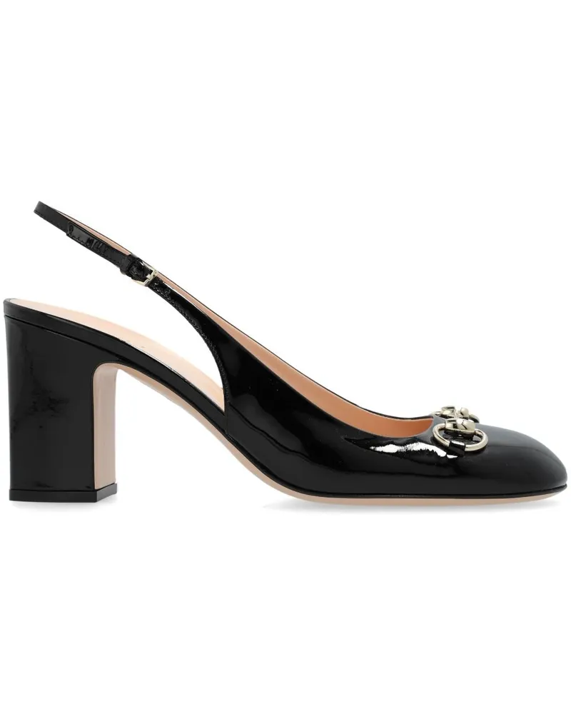 Gucci 75mm Horsebit slingback pumps Schwarz