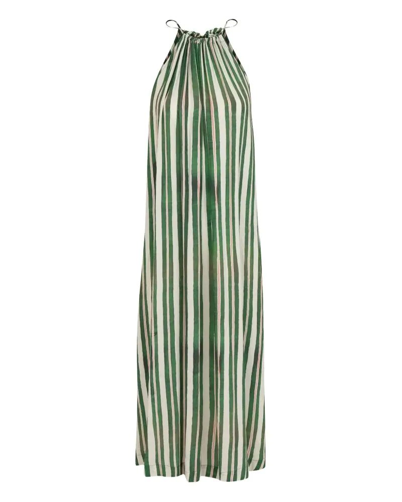 Lenny Niemeyer Gestreiftes Neckholder-Midikleid - Grün Grün