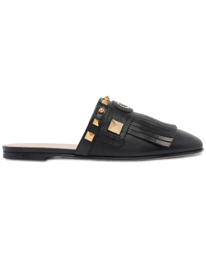 Valentino Garavani Pantoletten aus Leder - Schwarz Schwarz
