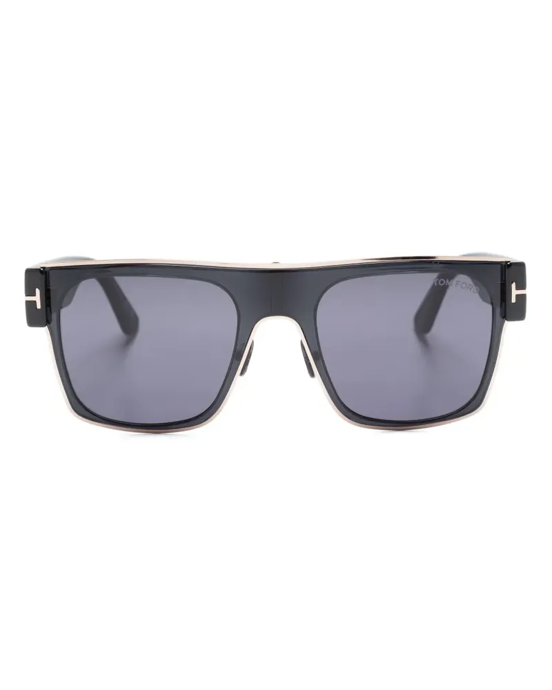 Tom Ford Edwin Sonnenbrille mit eckigem Gestell - Schwarz Schwarz