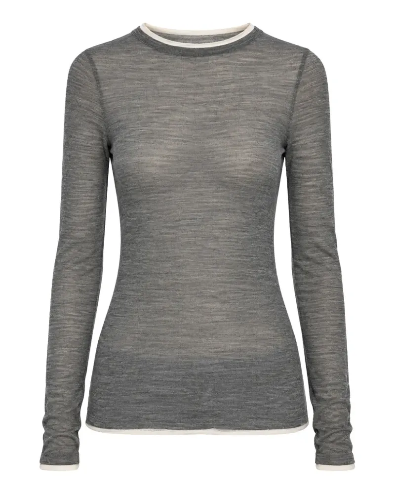 Semicouture Fein gestrickter Pullover - Grau Grau