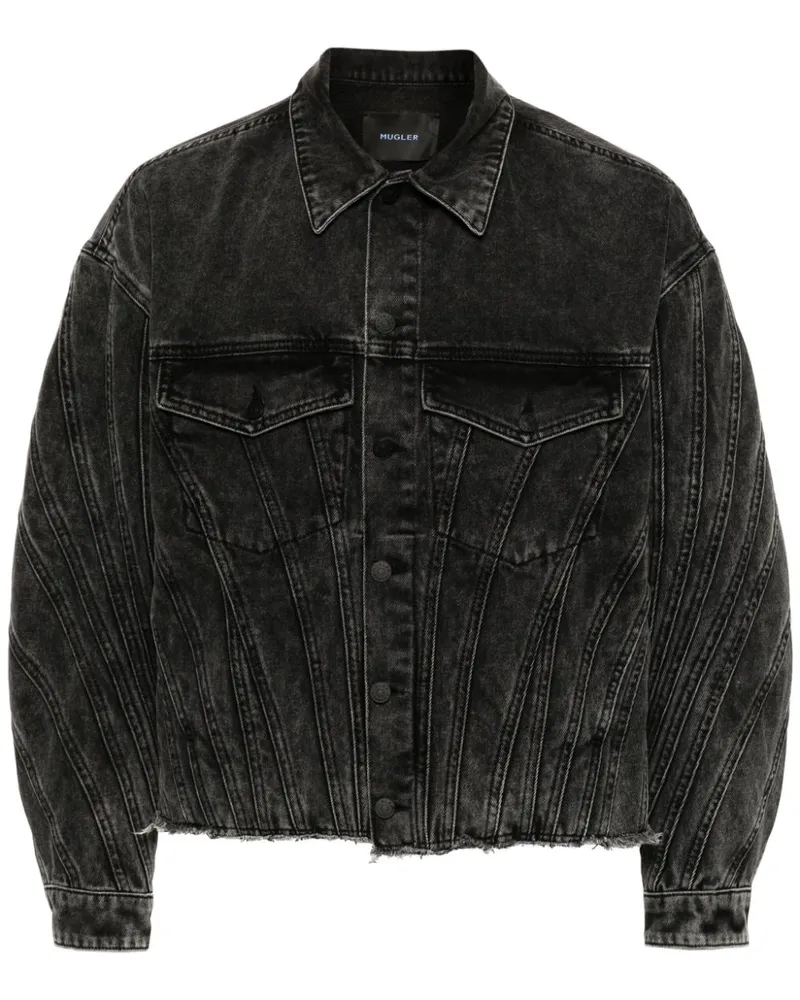 Thierry Mugler panelled denim jacket Schwarz