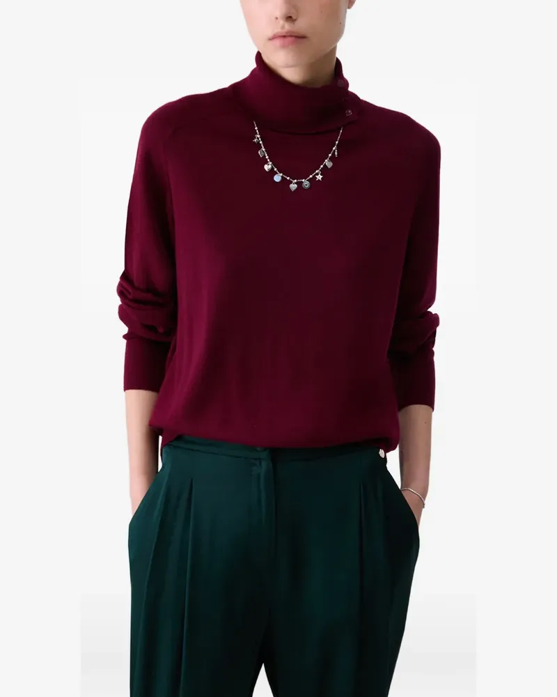 Liu Jo Rollkragenpullover aus Wolle mit Armband - Rot Rot