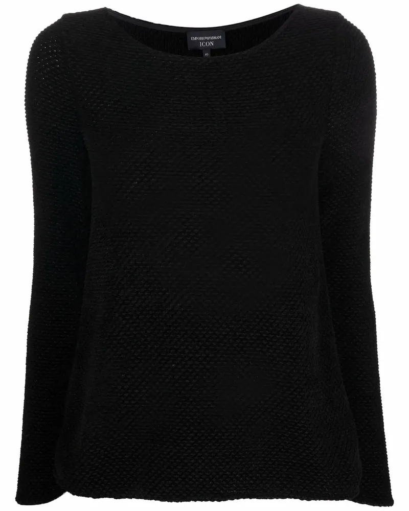 Emporio Armani Strickoberteil mit Rundhalsausschnitt - Schwarz Schwarz