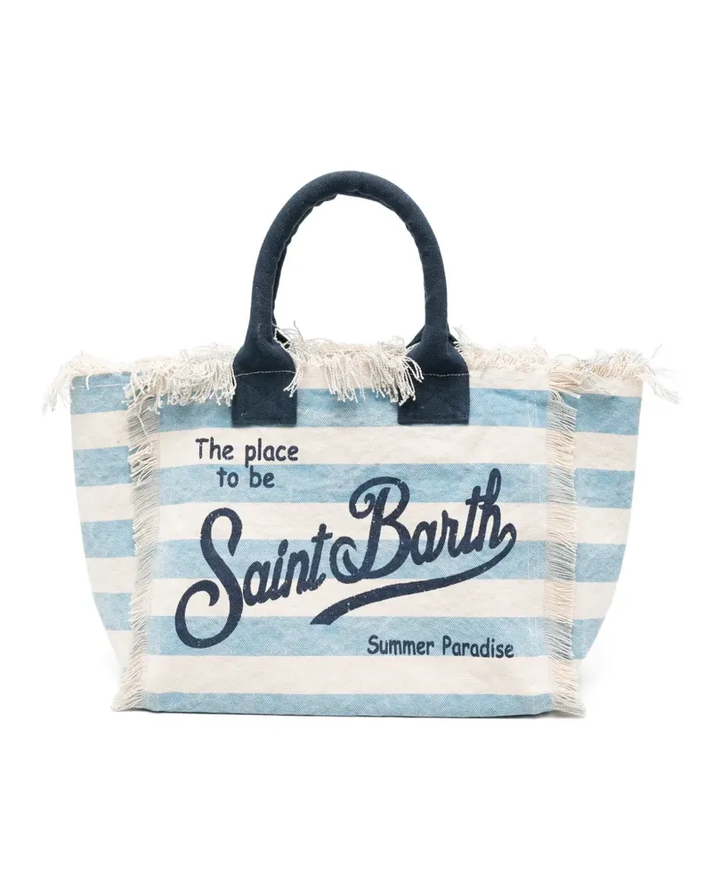 MC2 Saint Barth Vanity striped fringe tote bag - Blau Blau