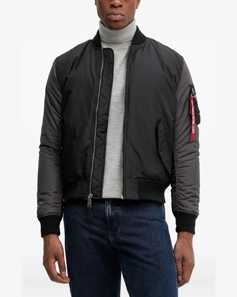 Alpha Industries MA-1 Bomberjacke mit Stickerei - Schwarz Schwarz