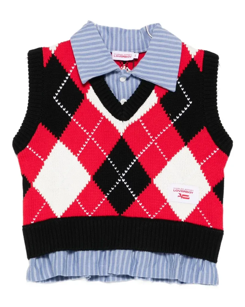 Charles Jeffrey Loverboy Pullunder mit geometrischem Muster - Rot Rot