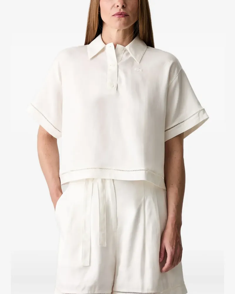 Lacoste logo-patch short-sleeve polo shirt - Nude Nude