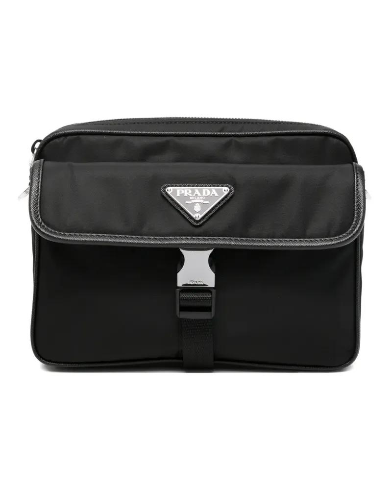 Prada logo-detail messenger bag - Schwarz Schwarz
