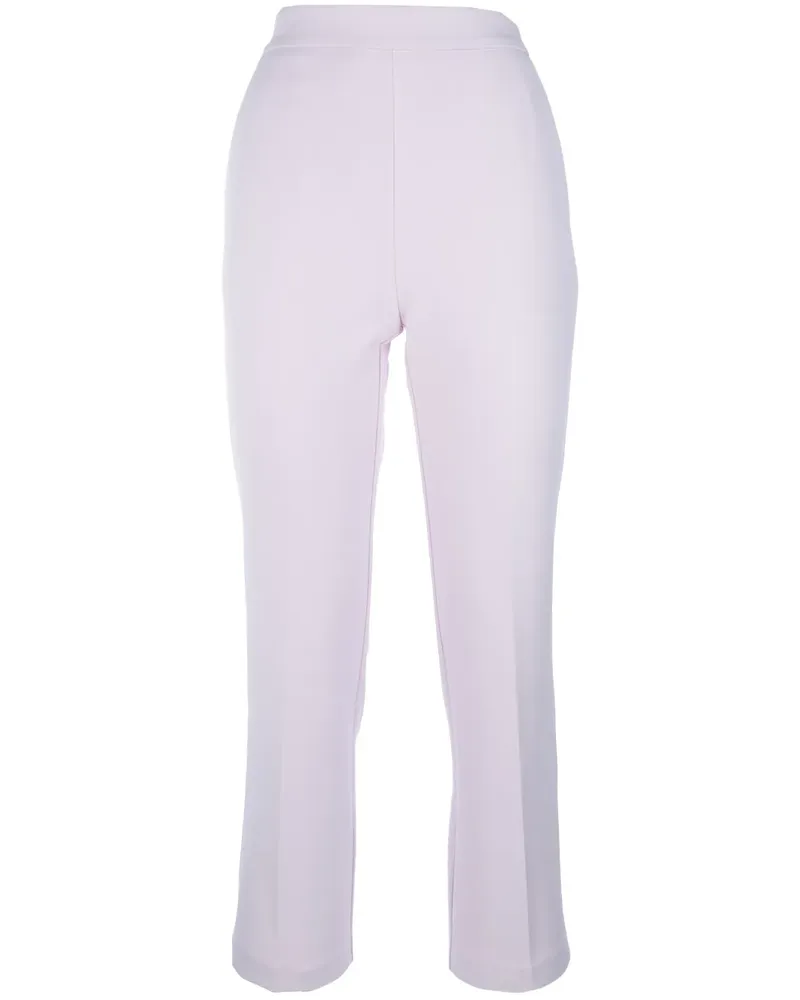 Elisabetta Franchi Hose aus Krepp mit Logo-Schild - Rosa Rosa