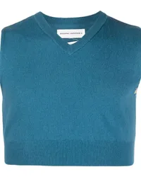 extreme cashmere Cropped-Pullunder mit V-Ausschnitt Blau