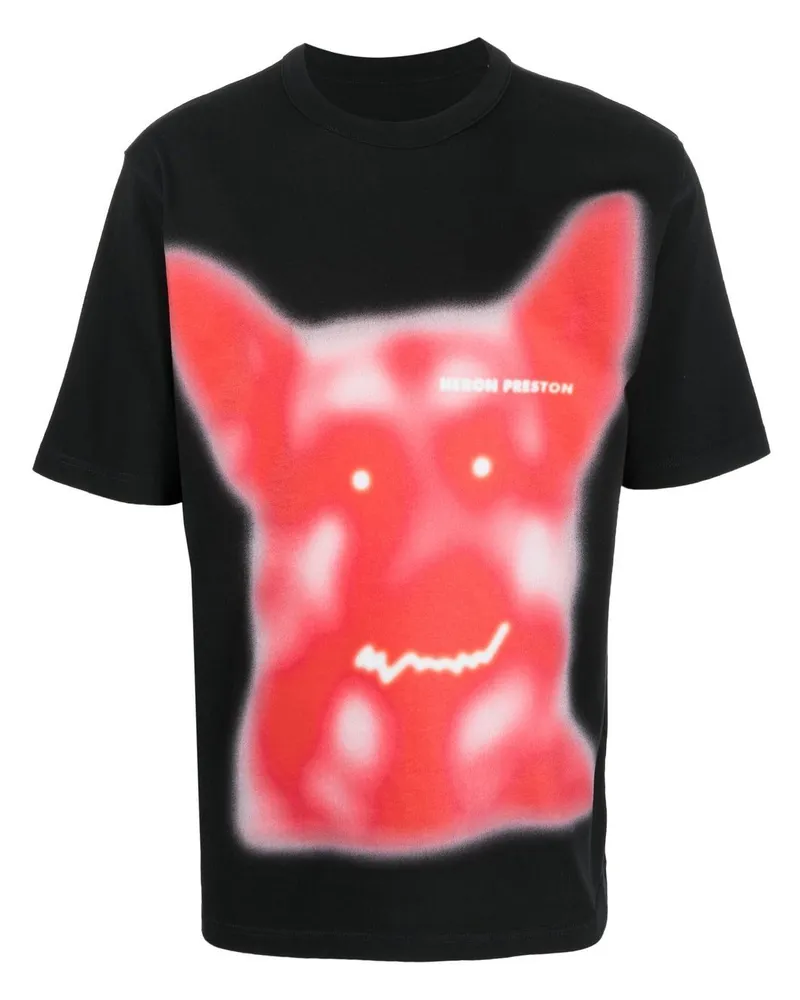 Heron Preston T-Shirt mit Beware of Dog-Print - Schwarz Schwarz