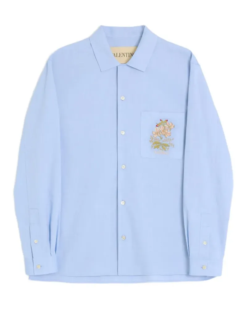 Valentino Garavani Hemd mit Blumenstickerei - Blau Blau