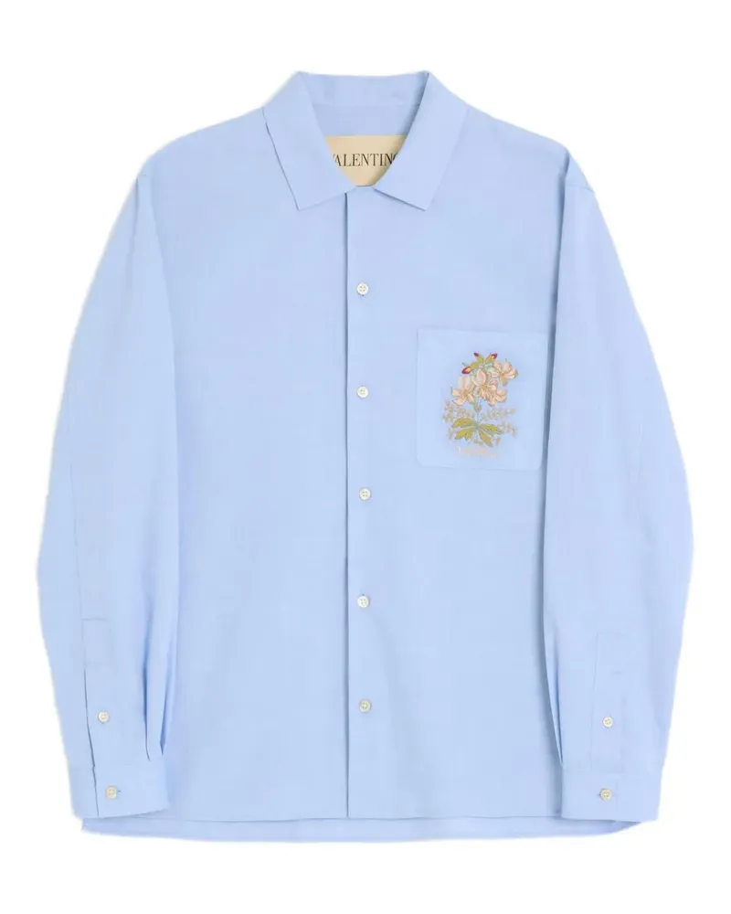 Valentino Garavani Hemd mit Blumenstickerei - Blau Blau