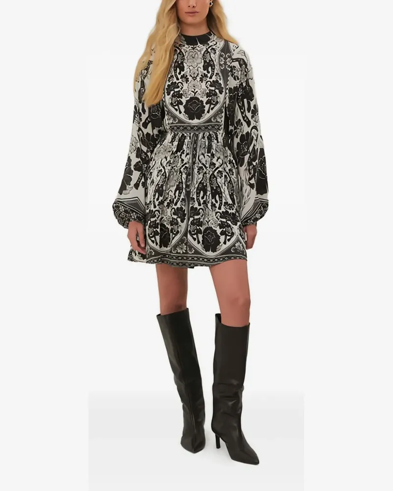 FARM Rio Minikleid mit Blumen-Print - Weiß Weiß