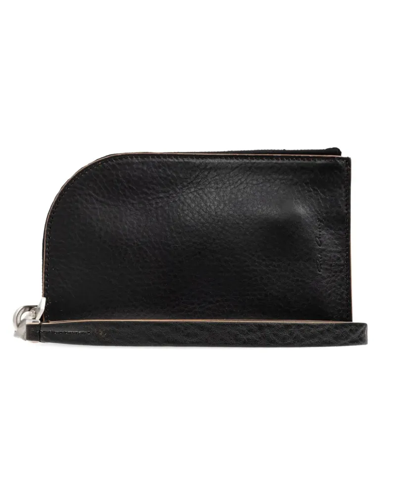 Rick Owens Curved Zip Portemonnaie - 09 BLACK 09