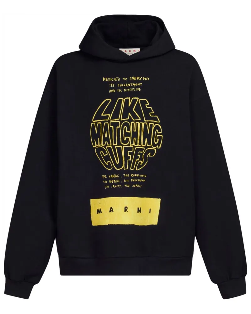 Marni Hoodie mit Slogan-Print Schwarz